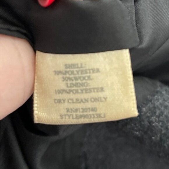 Womens Gray Wool-Blend Coat With Lace Collar By Hem & Thread - Picture 6 of 6